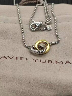 David Yurman Two-Tone Interlocking Circle Pendant Necklace